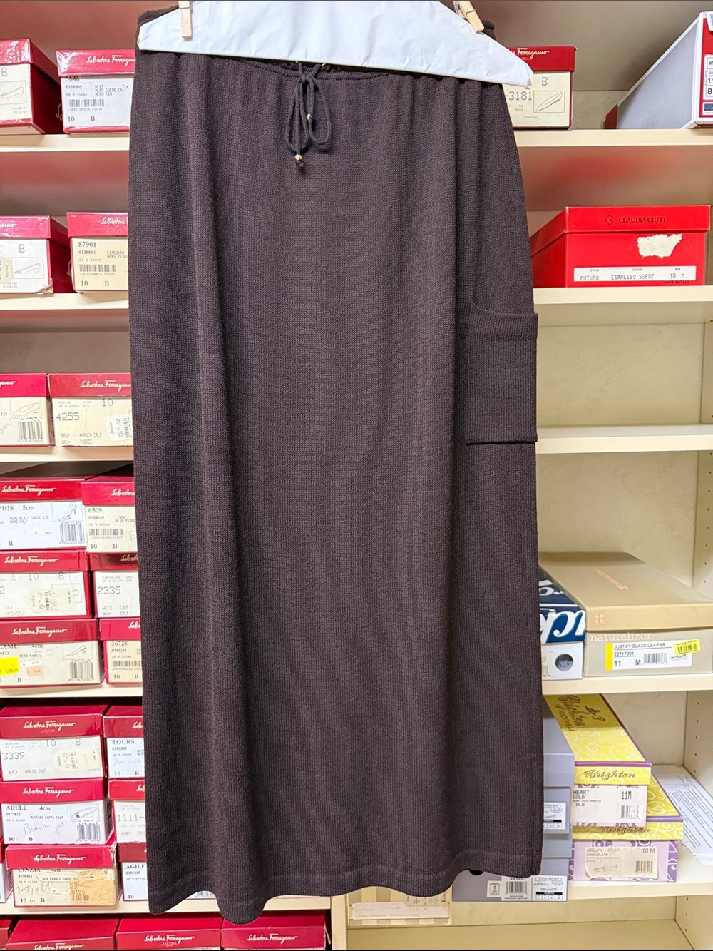 St. John Sport chocolate brown Women's Knit A-Line Skirt